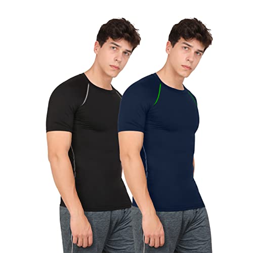 Image of WMX Men's Compression Shirts Athletic Short Sleeve Quick Dry Base-Layer Workout Running T-Shirt Sports Active Fitted Tops