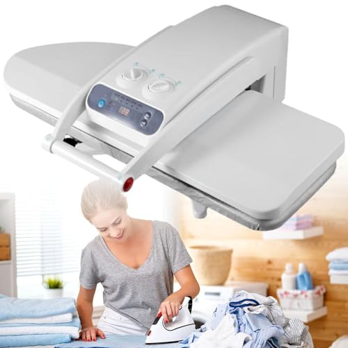 Machine à repasser grande, presse à vapeur 1400W avec écran LED, 5 réglages de tissu et jet de vapeur, 65X24cm grande presse a repasser avec température réglable, pour la maison et le commerce