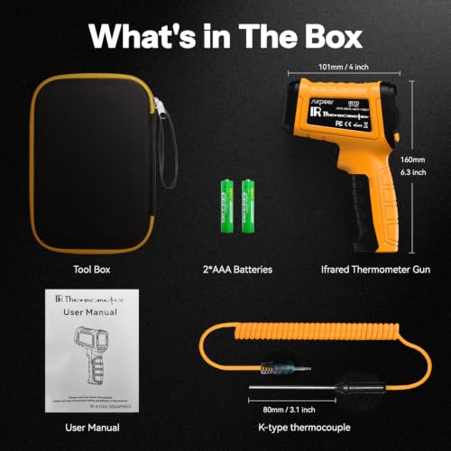 Image of Infrared Thermometer Gun -58F to 1796F, 50:1 Temperature