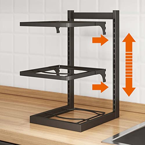 Topfregal, vierstöckig, Küchenorganizer für Töpfe und Pfannen, robustes Lagerregal, bodenstehendes Design für Theke und Schrank