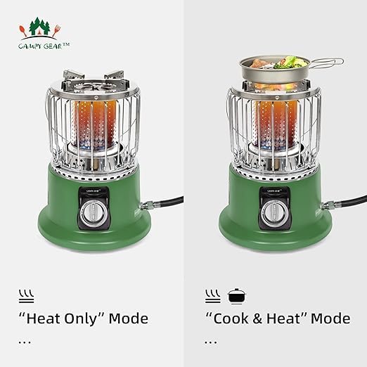 Amazon.com: Campy Gear Wiry 2 in 1 Portable Propane Heater u0026 Stove, Outdoor  Camping Gas Stove Camp Tent Heater for Ice Fishing Hiking Hunting Survival  Emergency u0026 Patio (Orange, 13,000 BTU) :
