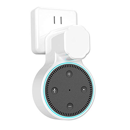 Dot Outlet Wall Mount Holder for Echo 2nd Generation, YIHUNION Hanger Bracket Stand Case for Home Voice Assistants, A Space Saving Solution for Smart Home Speakers Without Messy Wires Screws (White)