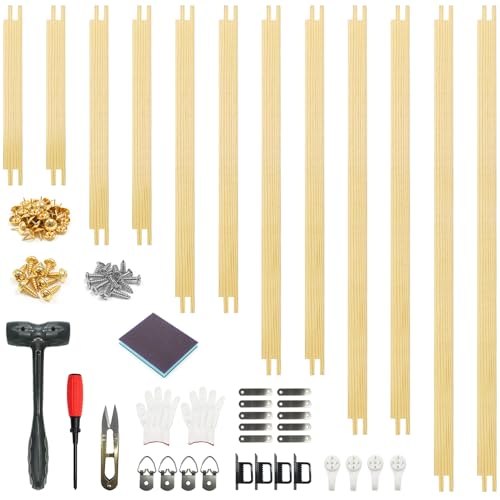 12Pcs Needlepoint Stretcher Bars Kit 6 Pair Stretcher Bars for Needlework (6 8 10 12 14 16) Wooden DIY Stretcher Bars for Canvas Frame & Embroidery Stitch Frame with Complete Installation Tool