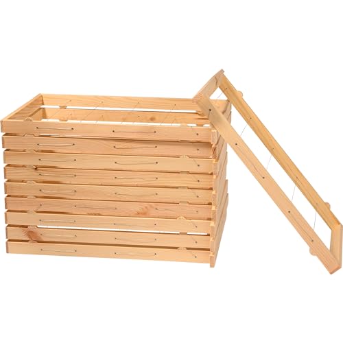 Luxus-Insektenhotels Holz-Rähmchen für Einraumbeute im 10er Set mit waagerechter Drahtung - Imkerei-Holz-Rahmen für Wabenbildung - Imker-Zubehör - 33 x 3 x 45 cm - Natur