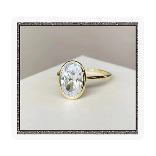 1CT/2CT/3CT CZ Engagement Rings 925 Sterling Silver Oval Cut Cubic Zirconia 14k Gold Plated Wedding Promise Rings for Her Wedding Bands for Women Lover Size 5-9