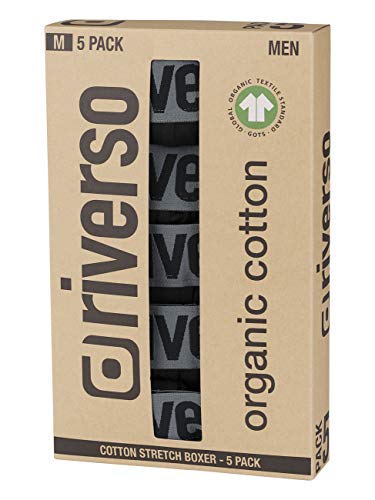 riverso Herren Boxershorts RIVJames 5er Pack Basic Boxer Retro Trunks Organic Cotton Bio 95% Baumwolle, Größe:S, Farbe:Farbmix (P2) – Ansicht 5