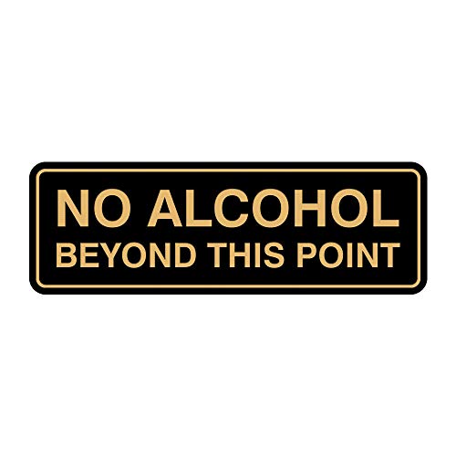 Signalisation No Alcohol Beyond This Point lot de 2 panneaux noir or taille M pour restreindre l'alcool