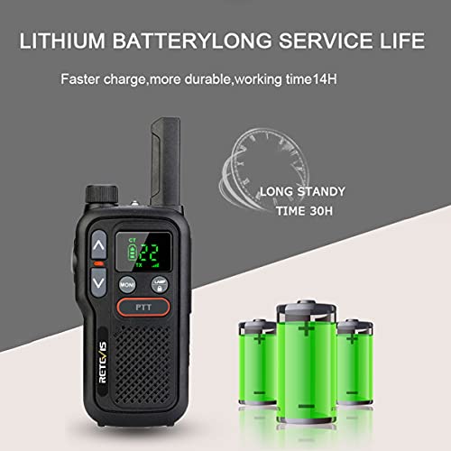 Retevis Rb18 Walkie Talkies Rechargeable,Outdoor 2 Way Radios For Adults, Noaa Weather Alert Flashlight Dual Ptt Vox,Portable Two Way Radios For Hiking Camping Hunting(1 Pack) #TOP3