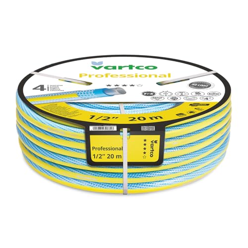 Vartco Professional 4-lagiger Wasserschlauch Gartenschlauch Anti Twist Schlauch Gartenbewässerung Flexibel Flexischlauch UV-beständig 25 Bar (1/2' 20m)