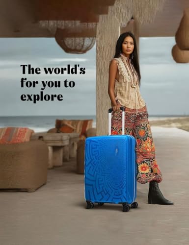 Image of Skybags Bohemia Polypropylene Set of 3, Cabin and Check-in Luggage with TSA Lock, 8 Wheel, Chrome Zipper, Spacious Zipper with 5 Years International Warranty, Blue