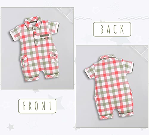 Image of BABY GO Baby Boys & Baby Girls Cotton Romper | Half Sleeve Polo Collar Jumpsuit | Newborn Infant Summer Outfit with Button Closure | Soft Breathable Playsuit | Stylish Print One Piece Dress