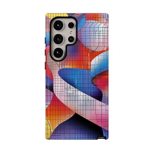 Coque Samsung S24 Ultra motif abstrait double hélice rigide multicolore