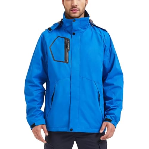 Men's Rain Jacket Waterproof Lightweight Hood jackets for Hiking Cycling Travel Raincoat S-6XL
