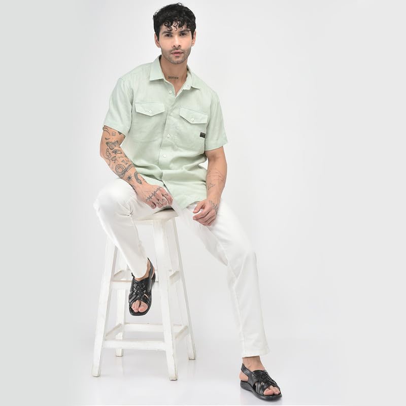 Image of FAUSTO Mens Leather Woven Sandals | Adjustable Buckle Closure | Ethnic Comfort Footwear For Daily Use, Office & Outdoor Wear | All-Day Comfort With Soft Insole