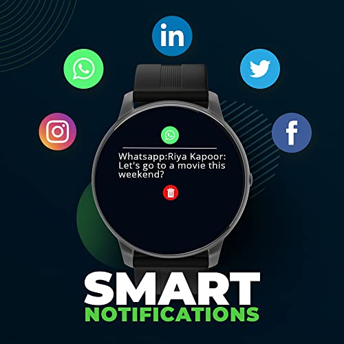 SYSKA-SW200-Smart-Watch-100-Cloud-Customizable-Watch-Faces-Smart-Notifications-for-Calls-SMS-WhatsappBattery-Runtime-Upto-10-Days-Space-Black