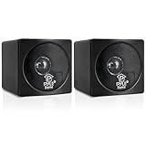 Pyle Home Enceintes de Bibliothèque Mini Cubes 10,2 cm – 100 W Haut parleurs de Bibliothèque Compacts avec Haut Parleur à Cône en Papier de 10,2 cm, 8 Ohms  Chaine Hifi