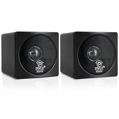 Pyle PC Lautsprecher Boxen Mini, Regallautsprecher Passiv – PC Speaker, Mini Bookshelf Speakers – für PC Boxen, 200W Soundsystem als für Monitor oder TV Lautsprecher, 10,16cm