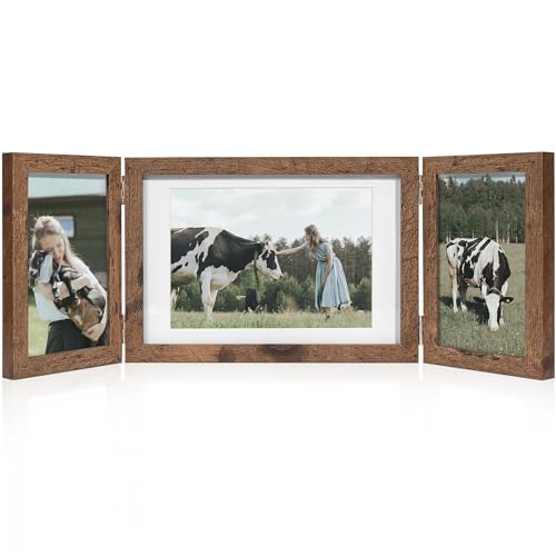 Afuly Bilderrahmen Mehrere Bilder Collage Holz 3 Bilder für 10x15 und 13x18 Fotos Mehrfach Fotorahmen Wandrahmen Family Hochzeit Oma Mum Mutter Geschenk Desktop Wand Dekoration