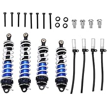 RC Shocks Damper Front Rear Springs Shock Absorber, Aluminum Dual Color RC Shock Absorber, High Elastic Spring for Stable Driving, Adjustable Height for ZD Racing DBX - 07 1/7 Mode Blue Black