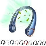 Portable Neck Fan, Hands Free Bladeless Fan, 360° Cooling Personal Fan,Wearable Quiet Fan for Outdoor Indoor, Birthday Gifts for Men Women Mom Dad, 4000mAh Battery USB Rechargeable, 3-Speeds(Blue)