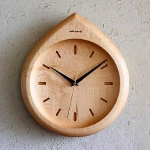 [nokutare] 壁掛け時計 (sizuku) 大 飛騨の匠 工芸 ウォールクロック 天然木 木製 無垢材 壁時計 壁掛け ウッド 時計 シンプル プレゼント リビング 伝統工芸品 飛騨高山 ノクターレ