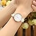 Top Plaza Womens Ladies Classic Simple Leather Analog Quartz Wrist Watch Rose Gold Case Arabic Numerals Casual Dress Watches(White)
