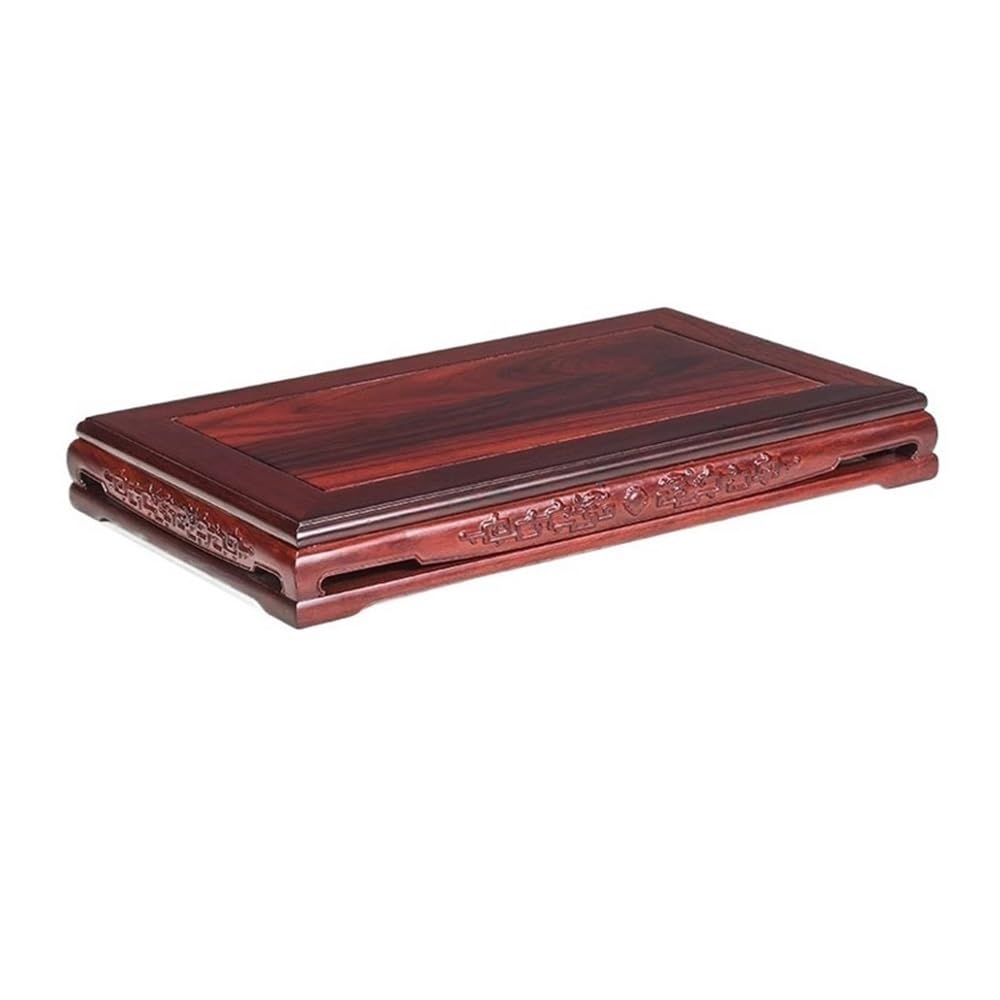 V2t9R4m7 Bonsai pot stand Rectangular Redwood Plant Display Base, Vase Teapot Bonsai Carving Holder Bonsai display stand(Large)