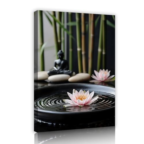 Toile murale bouddha et lotus pour retrouver la sérénité chez soi