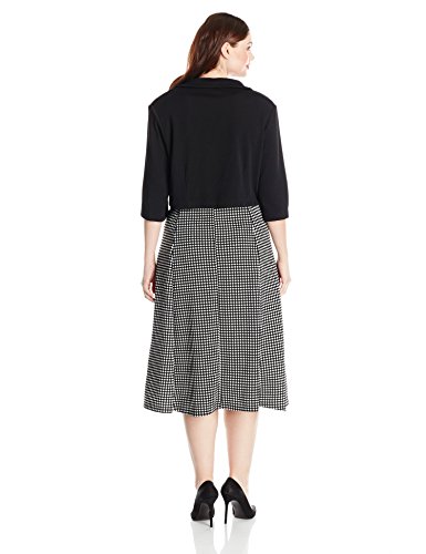 Danny & Nicole Women's Plus Size 3/4 Sleeve Solid Jacket Printed Dress Set2