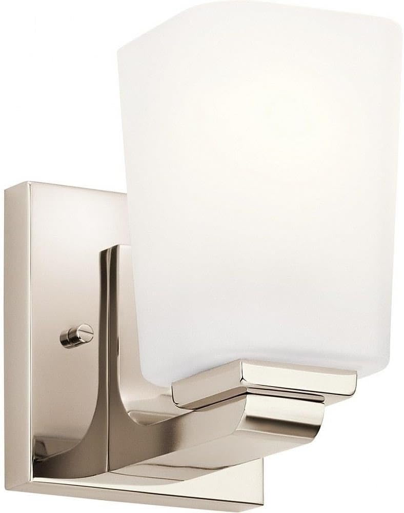 Kichler 55015PN Roehm Wall Sconce, 1-Light 75 Watts, Polished Nickel