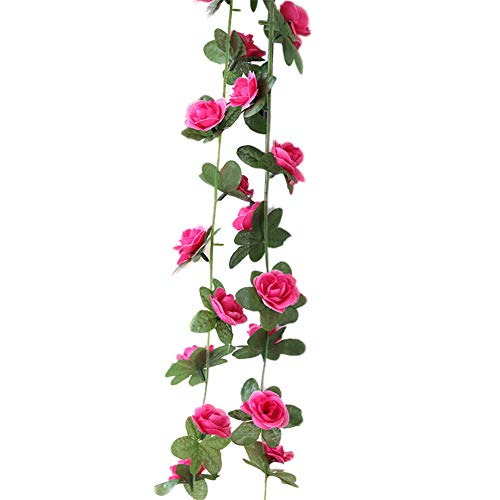 uyhghjhb Guirlande de vigne artificielle pour décoration de jardin, maison, bureau, mariage - Rose rouge Cover