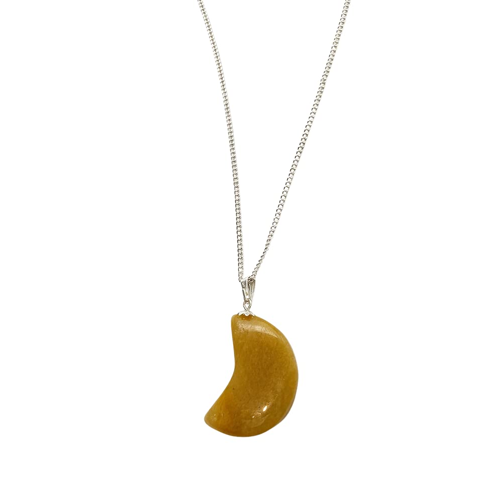 VIE Crescent Shaped Pendant, 4x2cm, Yellow Aventurine