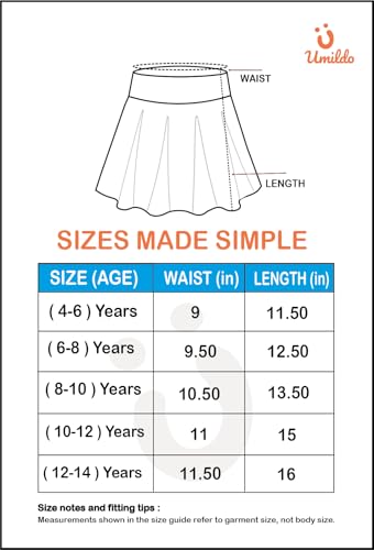 UMILDO Girls Activewear Skorts – Aqua Solid Sports Skorts with Convenient Pockets and Built-in Shorts for Tennis Skating & Dance (Ages 4–14) - Image 2 thumbnail