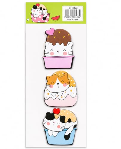 Image of Cute Kawaii Cat Sticky Notes for Planner, Notebook, Journals, Office & School Supplies for Kids-Pack of 4, Multicolor