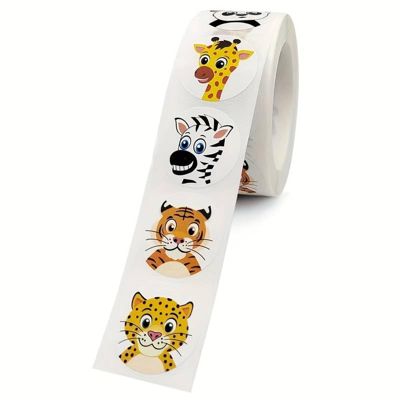 Rollo Pegatinas animales Selva para niños, animal stickers, 1 Unidad - imagen 3