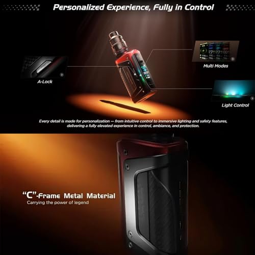 GEEKVAPE Aegis Legend 5 Mod |200W Various Working Mode: ECO/SMART/NORMAL/CUSTOM/TC Support, Support Z Sub Ohm Tank/Z Nano 2 Tank/Z Fli 2 Tank, (No Tank/No Coil) (Carbon Schwarz)