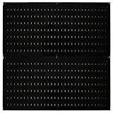 Wall Control Pegboard Rack Horizontal Metal Pegboard Garage Tool Storage Pack - Two 32-Inch Wide x 16-Inch Tall Easy To Install Peg Boards (Black)