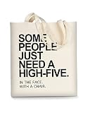 AUSVKAI Canvas Tote Bag Aesthetic for Women, Cute Trendy Funny Reusable Cloth Cotton Bags with Handle for Grocery College Shopping Beach