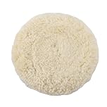 Partuto 1pc 7" 180mm Universal Wool Polishing Buffing Pad - Auto Woolen Buffing Waxing Pad Car Polisher Buffer Drill Attachment Wool Beige