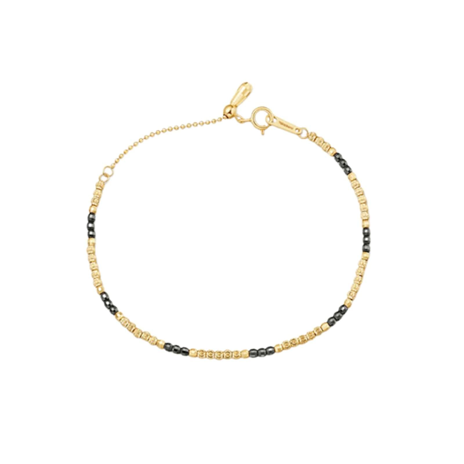 Bracciale Oro Donna 9 Kt / 14 Kt / 18 Kt 750, Catena a Perline da 1,9 MM, Regolabile 16 CM + 5 CM, Bracciali Catena Donna Oro