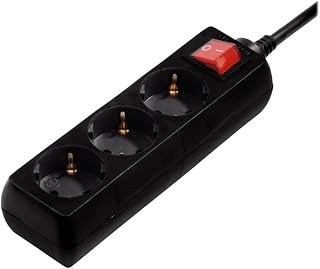 Hama Steckdosenleiste 3-Fach, mit EIN- und Aus Kipp-Schalter, 3m Kabel | Mehrfachsteckdose schwarz, Steckerleiste, Verteilersteckdose