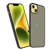 KPNS スマホケース iPhone14 Plus ケース 米軍MIL規格 肌触りも良い 半透明 耐衝撃 超軽薄 指紋防止 黄変防止 アイフォン 14 Plus 保護 カバー（ブラック）