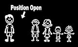 Position Open Stick Figure Family Decal, Family Sticker, Two Kids Two Dogs, Family Sticker One Girl One Pet, One Boy Three Pets, H 5 by L 9 Inches (Two Teenagers Two Kids, White)