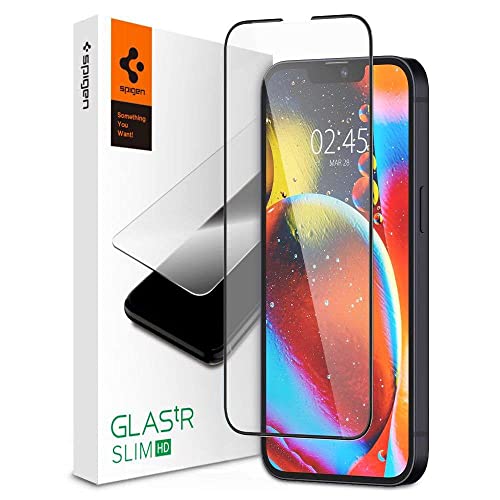Spigen Glass FC Szko hartowane do iPhone 14 iPhone 13 iPhone 13 Pro (Czarna ramka)
