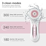 Face Scrubber Exfoliator,Facial Cleansing Brush Rechargeable IPX7 Waterproof with 5 Brush Heads,Electric Face Spin Brush for Exfoliating, Massaging and Deep Cleansing - Image 4