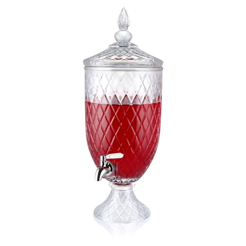 MOLIGOU 1.3 Gallon Glass Beverage Dispenser with Spigot