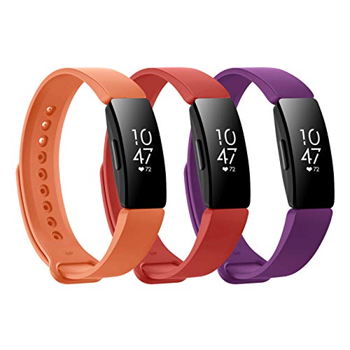 NANW 3-Pack Compatible with Fitbit Inspire HR Bands/Fitbit Inspire Band, Adjustable Soft Silicone Inspire Straps for Women Men Sports Replacement Accessories Bands for Inspire/Inspire HR