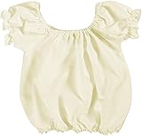 Making Believe Girls Short Sleeve Peasant Blouse, Cream, Small 6-7