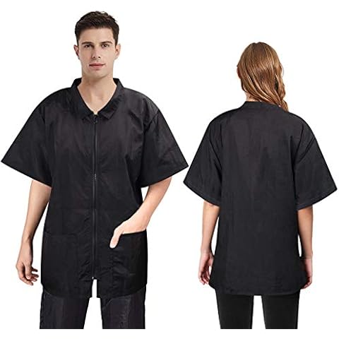 Noverlife Pet Groomer Jacket with Full Zipper, M Size, Pet Showering Smock for Pet Beautician Work, Cosmetology Uniforms for men and women Cover