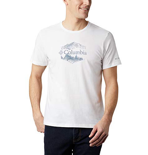 Columbia M High Dune Camiseta Estampada De Manga Corta, Hombre, White Outsider, L